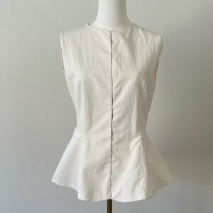 Zara Cream Sleeveless Peplum Top